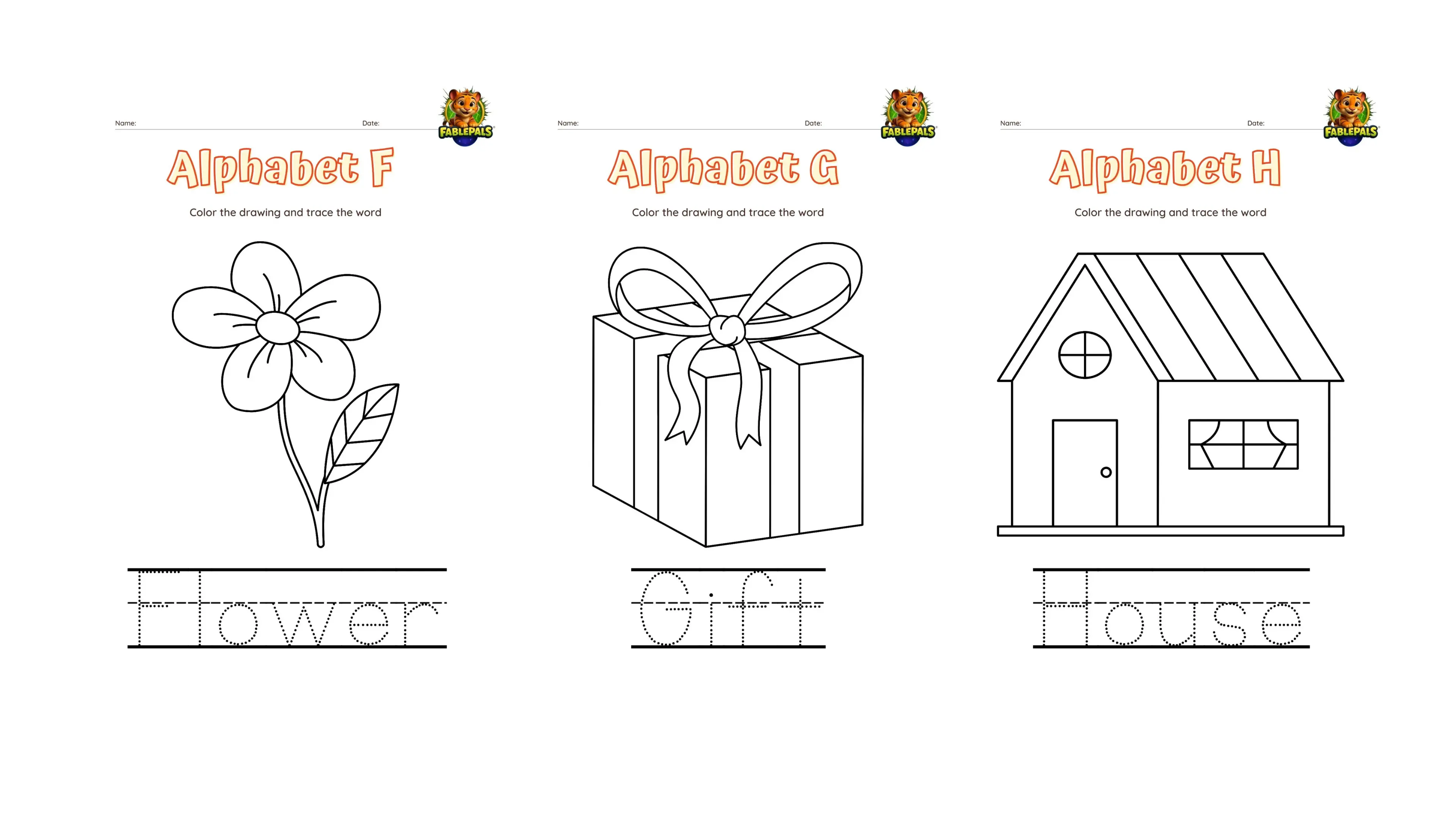 Alphabet Coloring Sheets with Tracing Letters (Digital Download)