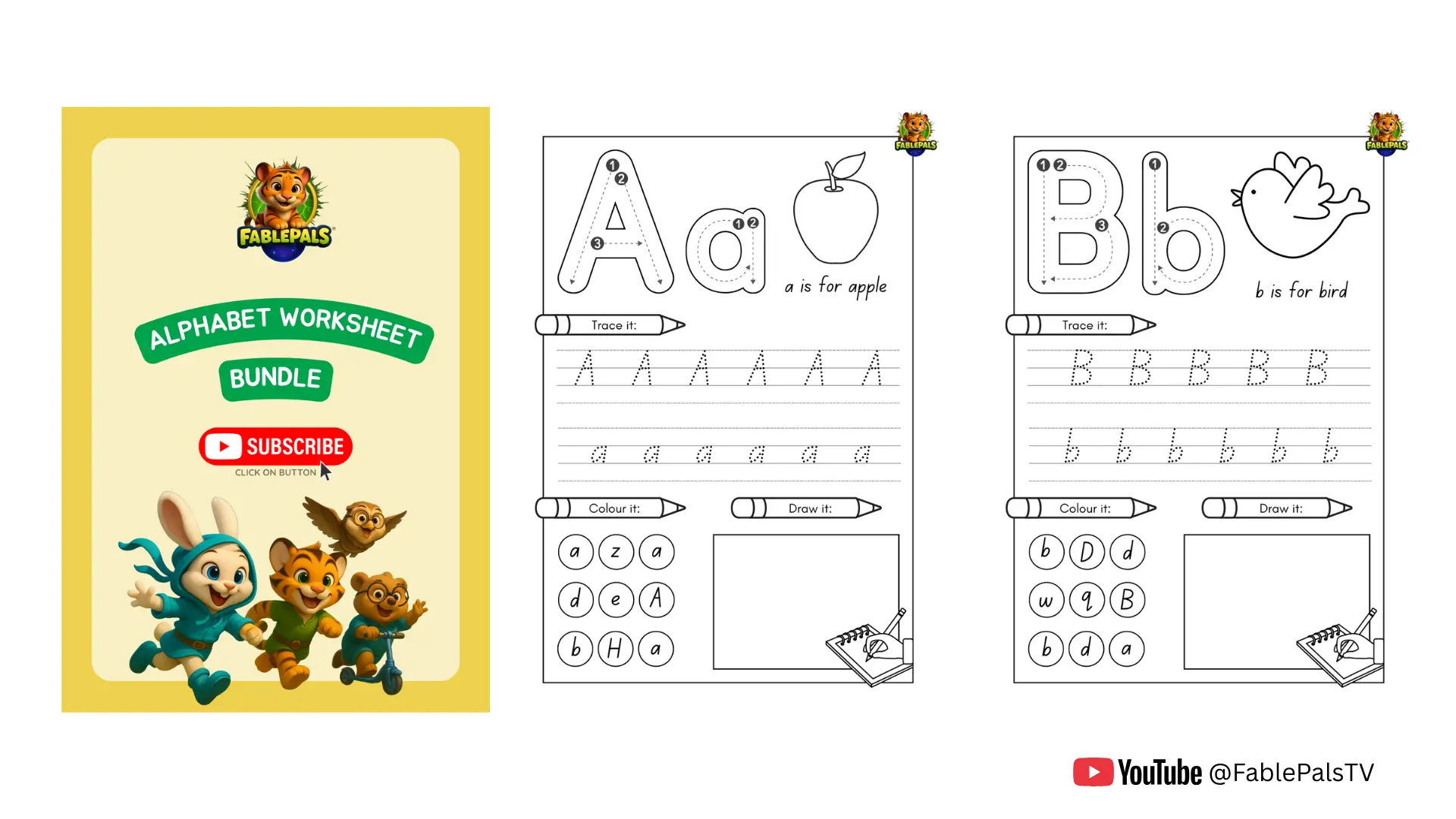 Alphabet Tracing 4 Sheets Bundle (Digital Download)